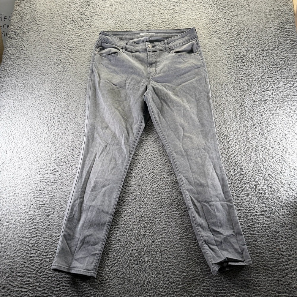 Old Navy Jeans Women 12 Gray Cotton Denim Skinny Stretch Workwear Utility Travel